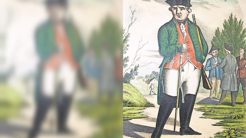 Karasek (1764-1809) trat oft vornehm wie ein Jagdherr auf, gekleidet im grünen Rock und in weißen Hosen mit schwarzen Stiefeln, auf dem Kopf den Dreispitz.