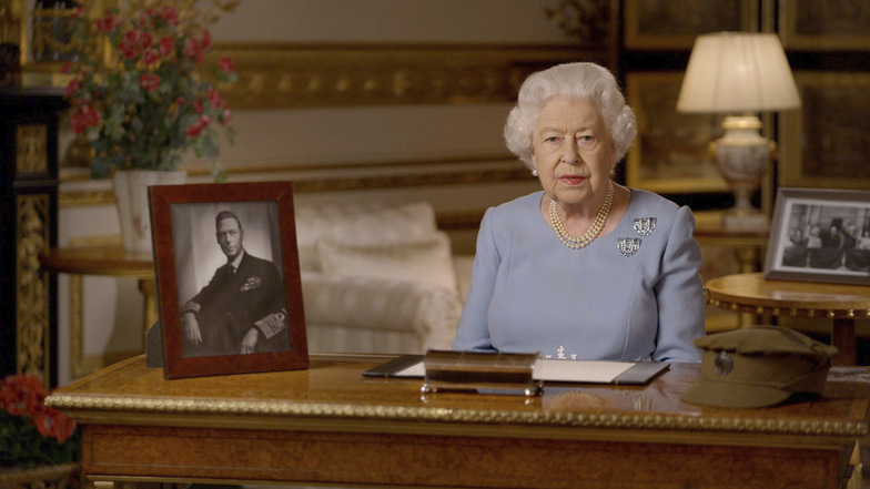 Königin Elizabeth II. hält zum Jahrestag des Endes des Zweiten Weltkriegs in Europa eine Ansprache.