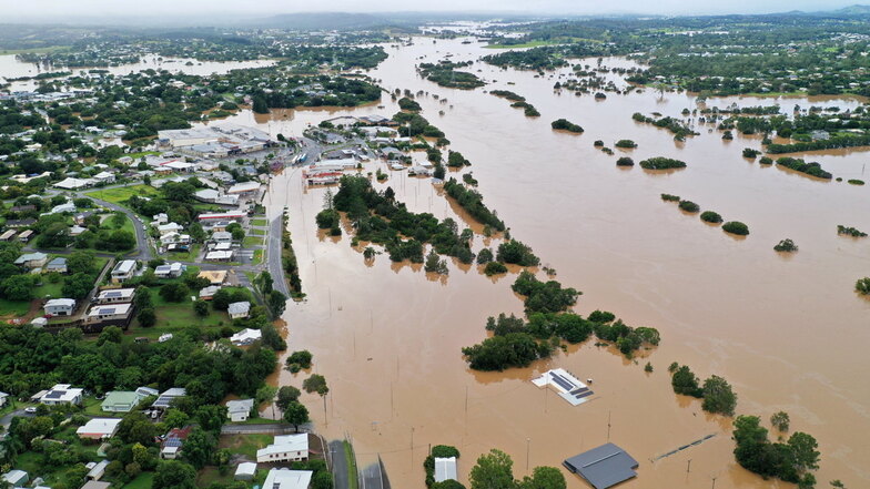 Die Überschwemmungen in Gympie, 170,7 Kilometer nördlich von Brisbane, in Queensland.