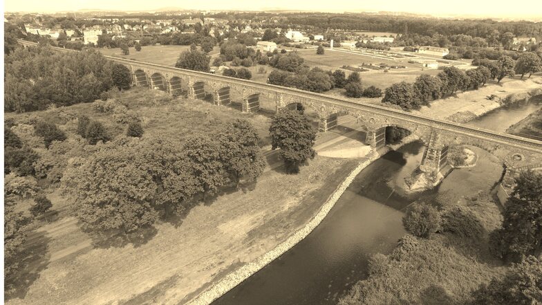 Beim Bau der Eisenbahnlinien nach Reichenberg entstand auch der Neißeviadukt in Zittau.