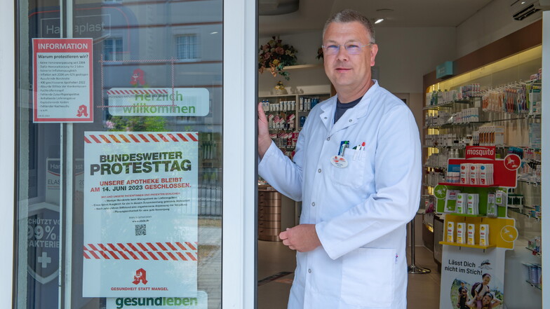 Der Großenhainer Pharmazeut Stefan Fuchs vom Kupferberg will ebenso wie alle anderen Branchenkollegen am 14. Juni ein Zeichen setzen. Bedeutet praktisch: Die Apotheken bleiben zu.