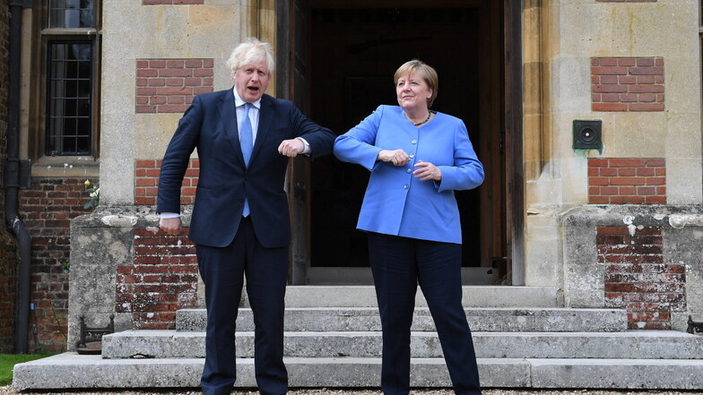 Merkel und Johnson in vielem uneinig