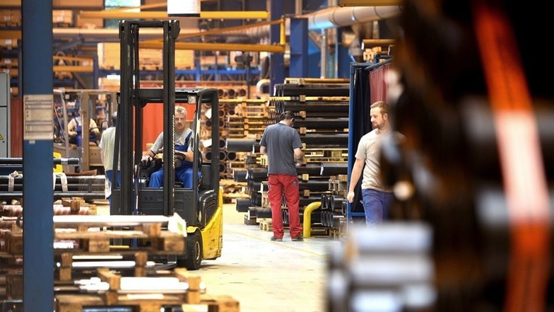 Ein Blick in eine der Produktionshallen von Hyva in Olbersdorf.