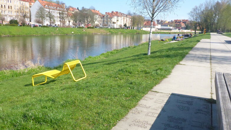 Das Neißeufer in Görlitz wird zwischen dem Uferpark (im Bild) bis zur Stadtbrücke sicherer vor Hochwasser.