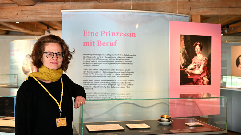 Birgit Finger hat die Ausstellung zu Prinzessin Amalie von Sachsen auf dem Weesenstein kuratiert.