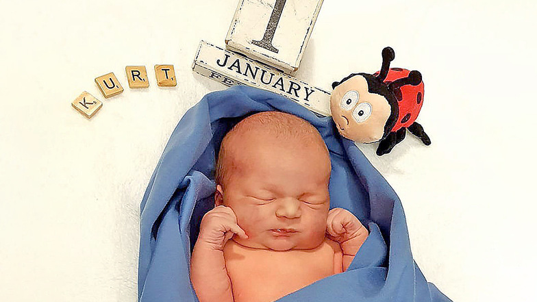 Der kleine Kurt war das Neujahrsbaby im Kamenzer Malteser-Krankenhaus. Wenige Stunden zuvor wurde in Bautzen bereits Simona geboren.