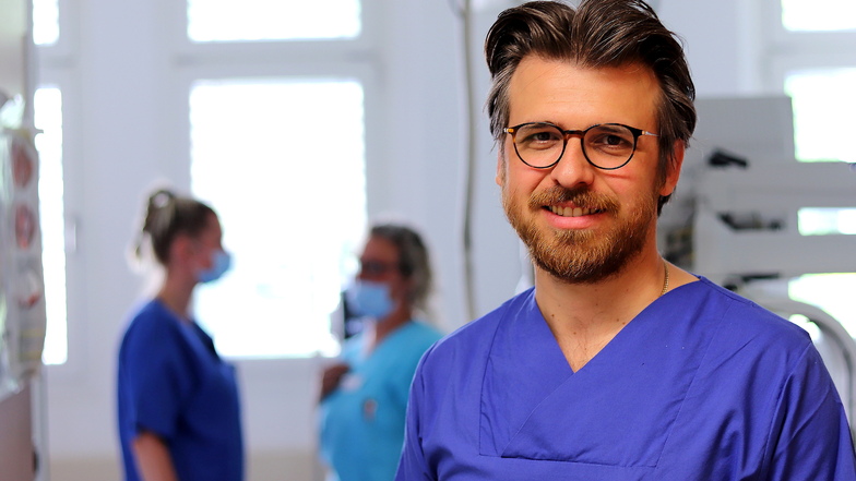Chefarzt Marjan Stojanoski nutzte jetzt erstmals die neue Technik.