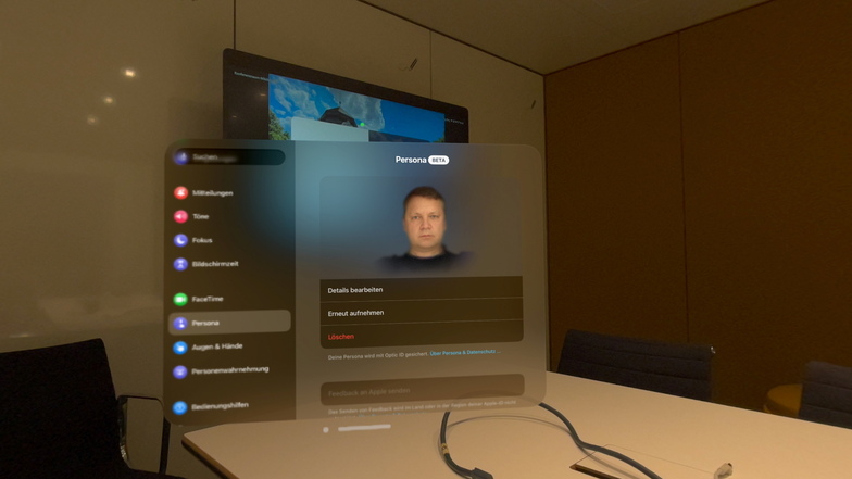 Mithilfe der „Persona“-Hologramme können Sie mit anderen Vision Pro-Trägern im virtuellen Raum sprechen. Es ist eine Art 3D-Facetime.