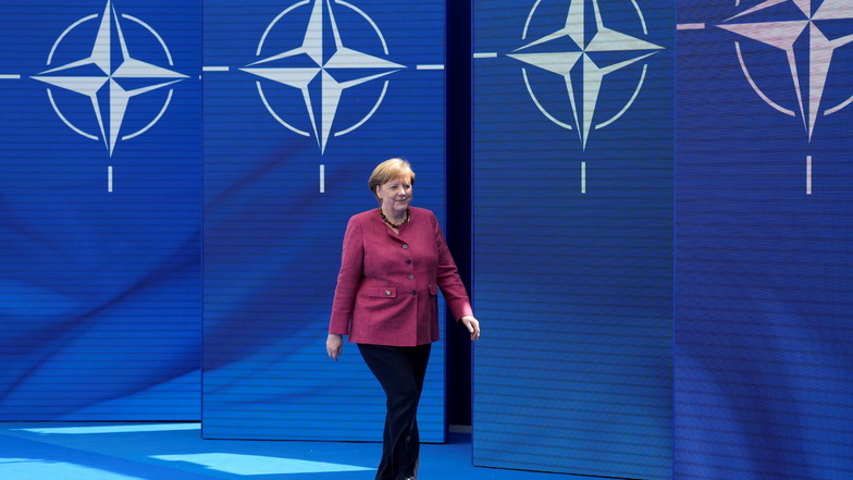 Bundeskanzlerin Angela Merkel im Nato-Hauptquartier.