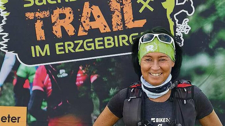 Kerstin Wonde aus Krauschwitz beim Sachsen-Trail 2020: Er war einer der ersten richtigen Läufe nach Corona.