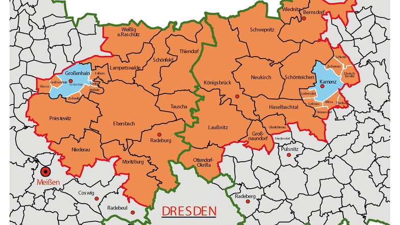 Diese Gemeinden gehören zur Leader-Region Dresdner Heidebogen.