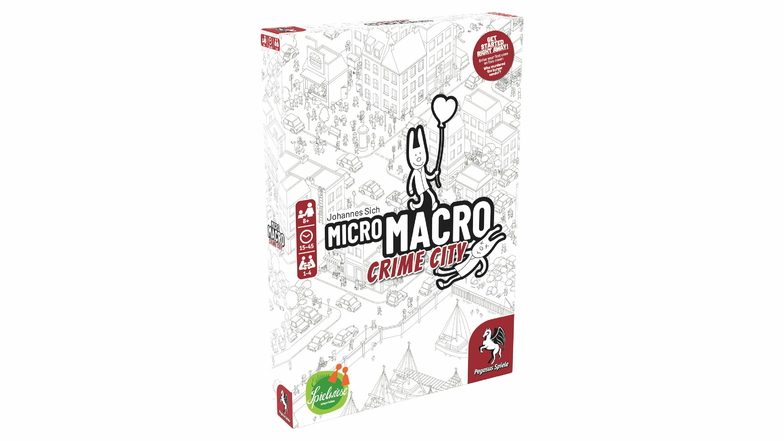 "MicroMacro": Crime City": für 1 bis 4 Spieler, ab 8 Jahren, Spieldauer 15-45 Minuten, Preis ca. 25 Euro.