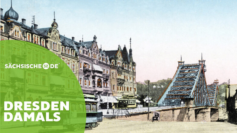 Die erste Dresdner Straßenbahnlinie führte aus dem Zentrum bis zum Schillerplatz. Hier eine Postkarte um 1900.  Bild: Sammlung H. Naumann