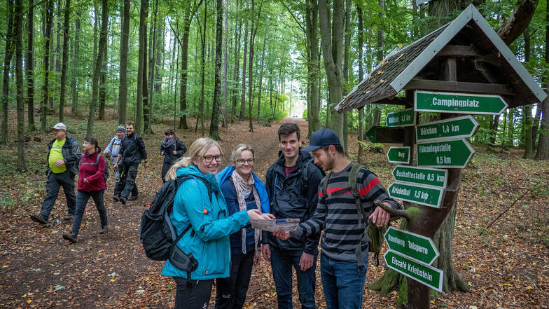 Lisa Horn, Bianca Stephan, Steven Horn und Konrad Lichtenstein stammen aus der Gegend und laufen beim Sachsendreier eine 19-Kilometer-Tour.