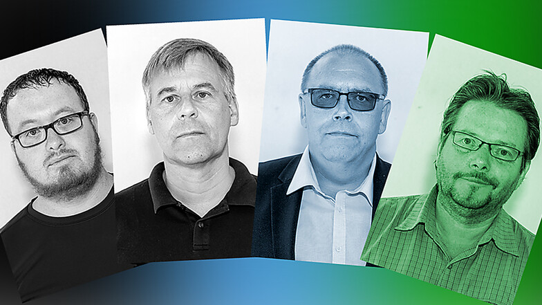 Philipp Gemser und Gerd Klaus Kreitz (CDU), Mike Herrmann (AfD) und Uwe Börner (Bündnis 90/Grüne, Aufzählung von links nach rechts) haben eine Fraktion gebildet.