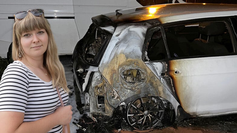 Einer der Brandstiftungen in Kamenz fiel der VW Golf von Alexa Petzold zum Opfer. Es war ihr erstes eigenes Auto. Sie ist noch immer traurig, aber auch wütend.