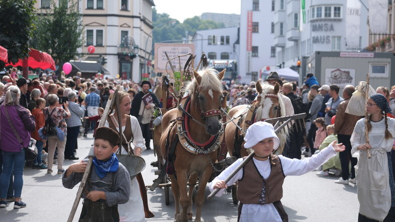 Teilnehmer des Festumzuges beim Tag der Sachsen.