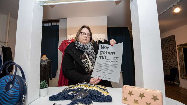 Katrin Seifert-Delank, Inhaberin des Ladens "Crazy Curvy" in Pirna: "Bis März halte ich vielleicht noch durch."