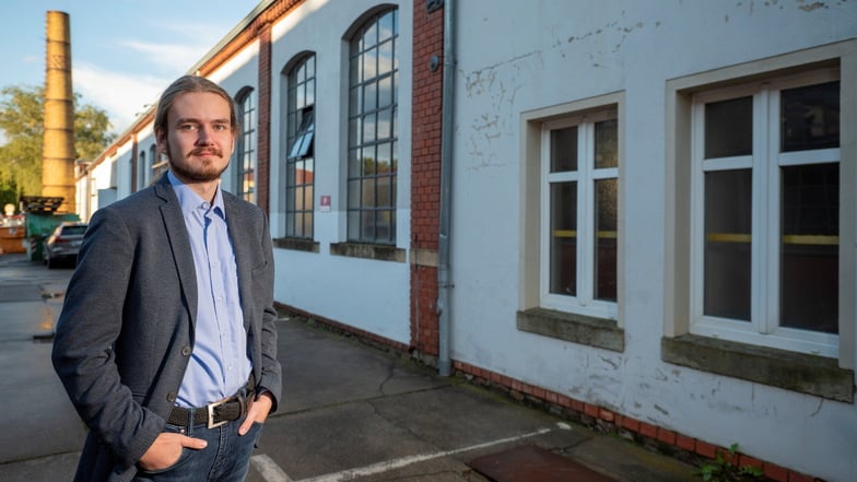 Jungunternehmer Lucas Garte hat im Gewerbehof Kötitzer Straße neue Räume für sein Unternehmen gefunden. Er hat lange gesucht.