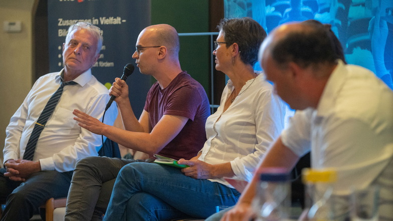 Beim Wahlforum diskutierten Hans-Jürgen Zickler (AfD, v.l.), Paul Senf (Linke), Ulrike Caspary (Grüne), Editha Matthes (SPD) und Andreas Mogwitz (FDP).