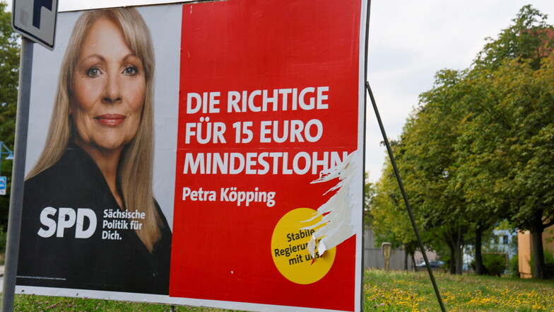 Immer wieder werden Wahlplakate in Dresden und Umgebung heruntergerissen.