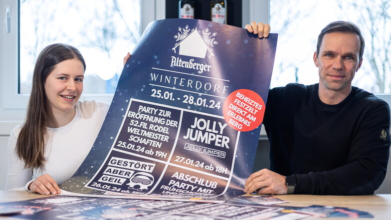Altenberg feiert die Rennrodel-WM im Winterdorf am Skihang