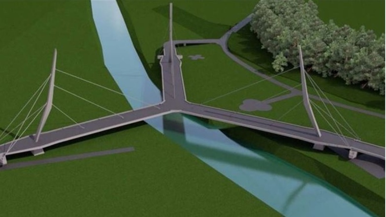 So sollte sie nach den letzten Entwürfen aussehen, die Dreiländer-Brücke bei Hartau.