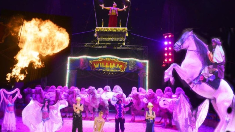 Zirkus William gastiert mit seiner Show über Ostern in Großröhrsdorf auf dem Festplatz. Das Ensemble ist nach eigenen Angaben eines der größten Zirkusunternehmen in Deutschland.