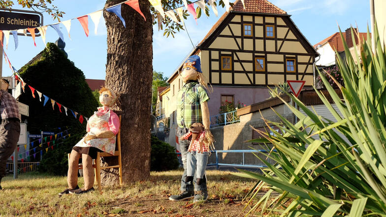 Das ganze Dorf ist geschmückt: Leuben feiert sein 950-jähriges Bestehen.
