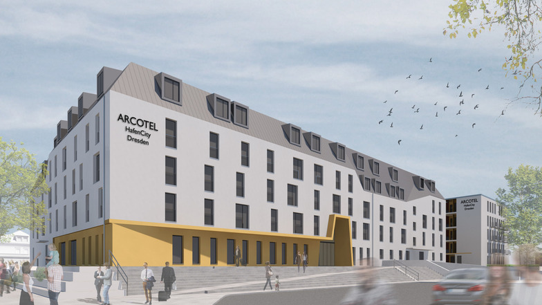 Das neue Hotel der Arcotel-Gruppe soll inhaltlich einen höheren Standard als andere Hotels der Umgebung bieten. Zur Leipziger Straße wird das größere der zwei Häuser stehen.