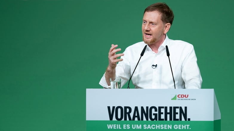CDU-Parteitag in Löbau: Kretschmer wirbt für den "sächsischen Weg"