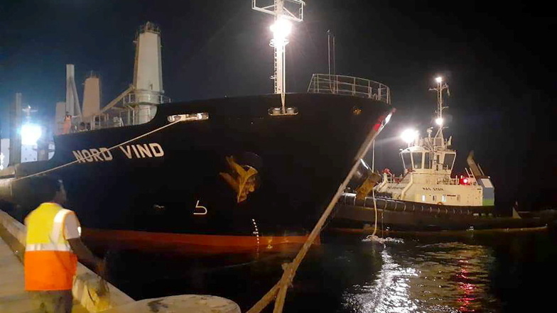 Ein Schiff mit 25.000 Tonnen Getreide aus der Ukraine ist im Hafen von Dschibuti in Äthiopien angedockt. Ukrainisches Getreide wurde viel nach Afrika geliefert.