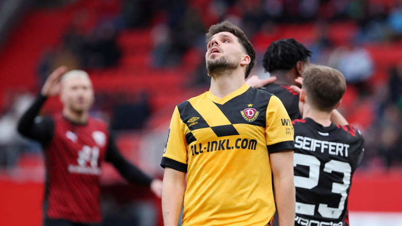Ärger und Enttäuschung: Rückkehrer Ahmet Arslan kann Dynamos Abschlussschwäche vorm gegnerischen Tor zumindest in Ingolstadt nicht beheben. Im Gegenteil, auch er vergibt am Ende eine gute Chance.