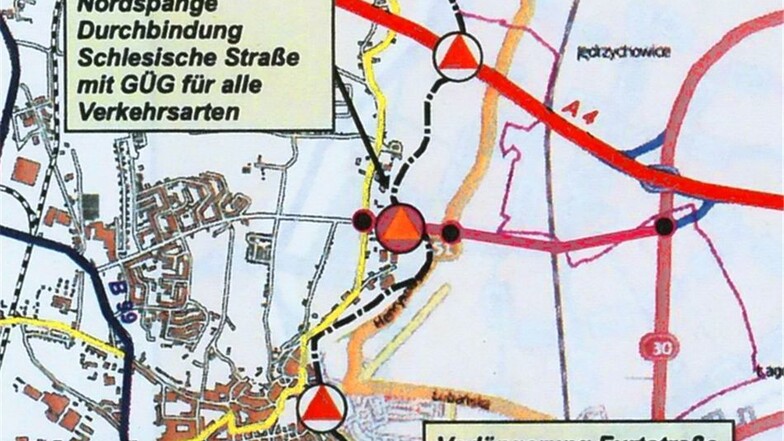 Das könnte Görlitz entlasten: Schon in das Gesamtverkehrskonzept 2011 wurde die Verlängerung der Schlesischen Straße mit Neiße-Grenzübergang und Anschlüssen in Zgorzelec an die Henrykowskastraße und die Autobahn als Option für die Zukunft vorgeschlagen.