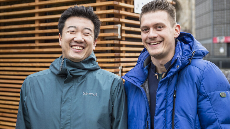 Die Grüner von Green City Solutions Liang Wu (l.) und der Vogtländer Peter Sänger.