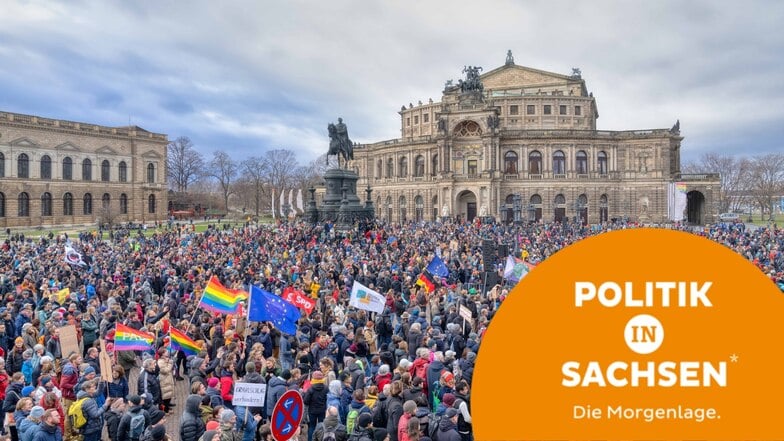 Im Februar demonstrierten Tausende Menschen für Demokratie in Dresden. Nun gibt es Pläne für einen großen Sternmarsch.