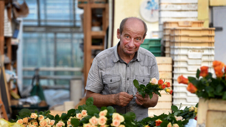 Gärtnermeister Lothar Franke war einer der wenigen Händler, die auch auf dem Übergangsmarkt auf dem unteren Teil der Elisabethstraße, da sein durften. Trotzdem ist er froh, jetzt wieder auf seinem angestammten Platz stehen zu dürfen.