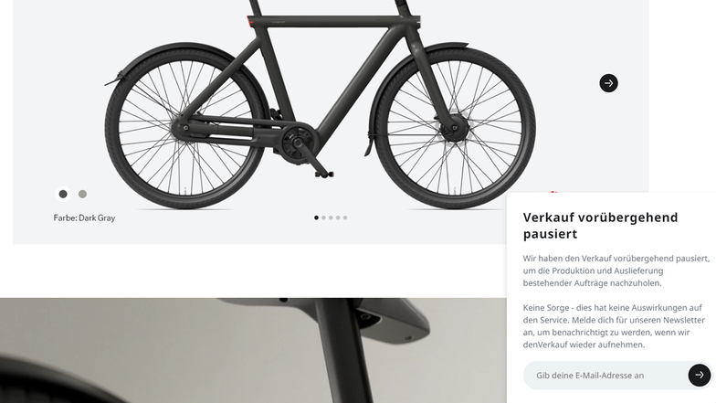 Deutscher Onlineshop der Marke: Der Verkauf der Räder ist eingestellt.