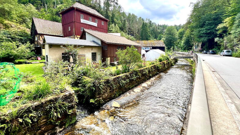 Buschmühle im Kirnitzschtal: Hier ereignete sich in der Nacht zum Sonntag ein schwerer Unfall.