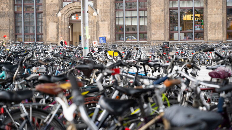 Hunderte Räder parken jederzeit vor dem Bahnhof Neustadt. Die unübersichtliche Masse macht es Dieben leicht, auch am Tag relativ ungestört agieren zu können.