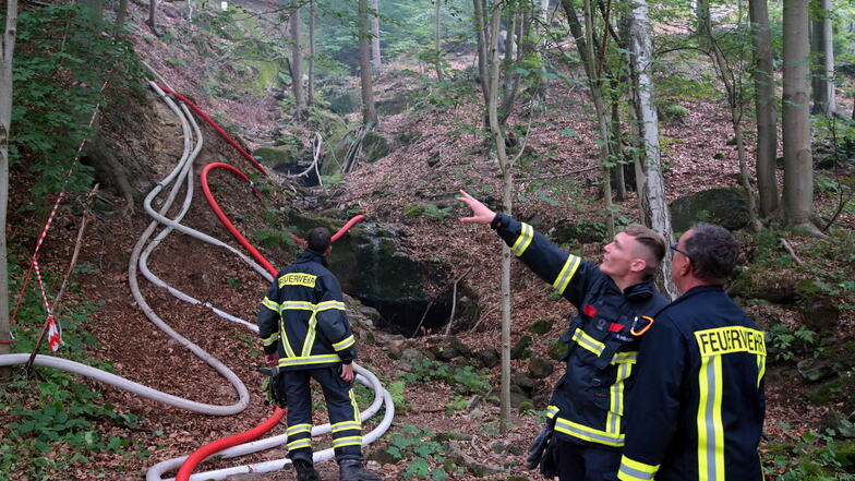 Waldbrände in der Sächsischen Schweiz: Keine Entspannung in Sicht