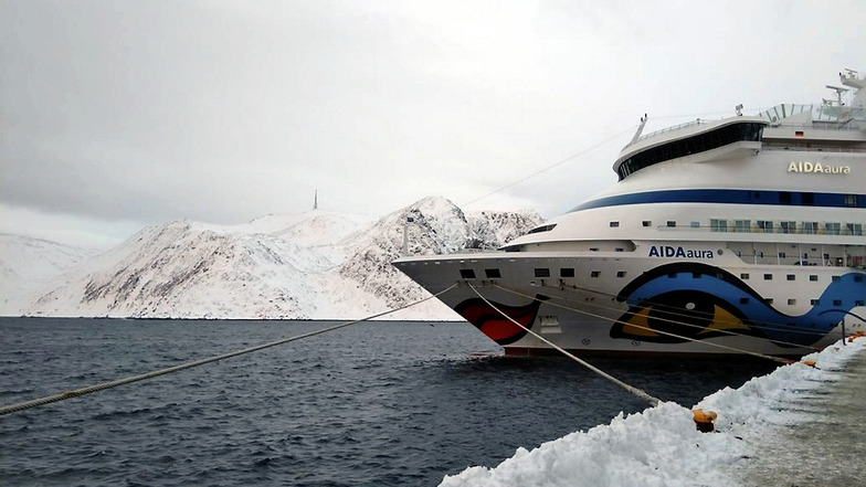 Mit der Aida „aura“, einem „kleinen“ Schiff, erlebte Paul Noack seine turbulenteste Fahrt zu Eis und Schnee.