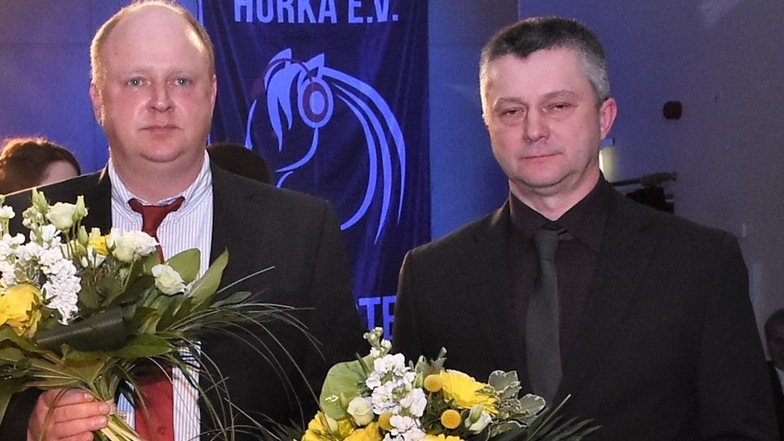 Mit Lutz Hennig (links) und André Holecek erhalten zwei „Urgesteine“ des Vereins eine Würdigung.