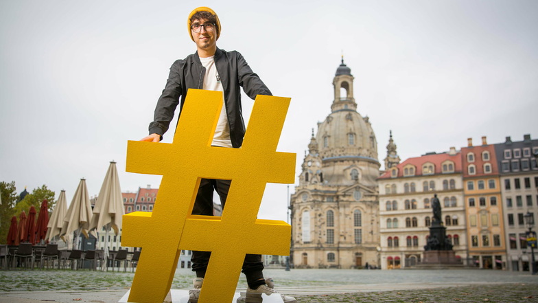 Nie ohne meinen Hashtag: Florian Kneffel ist Social-Media-Experte bei der Dresden Marketing GmbH.