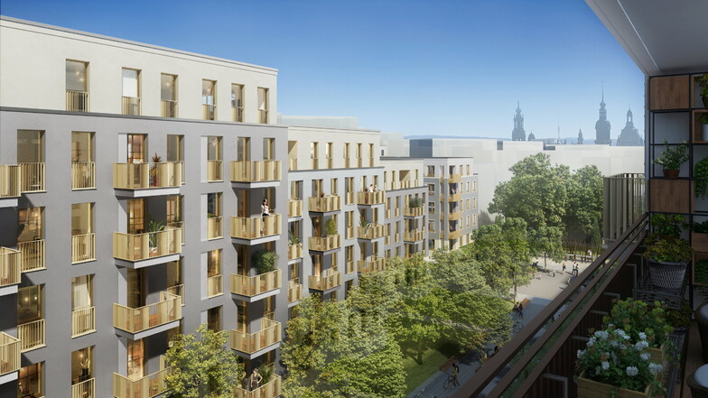 Der Investor, Deutsche Wohnen, verspricht viel Grün zwischen den Gebäuden.