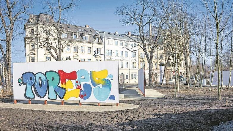 Der neue Graffitipark an der Leipziger Straße öffnet Mitte März.