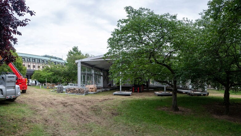 Beim Aufbau der Zelte wurde die Wiese im denkmalgeschützten Bellevue-Park zerfahren und der Boden über den Wurzeln der Bäume stark verdichtet.