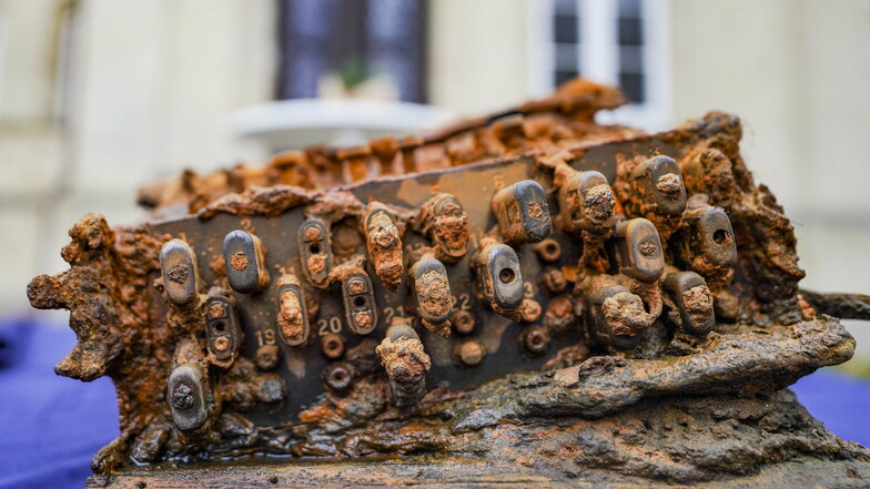 Die in der Ostsee gefundene Enigma-Chiffriermaschine.