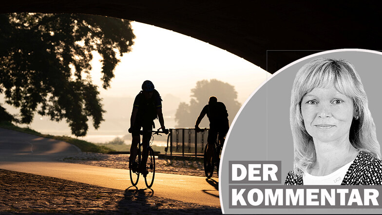 Auf dem Elberadweg lässt es sich gut radeln, auf einigen Straßen in der Stadt hingegen wird es brenzlig für Radfahrer. Kay Haufe wünscht sich an gefährlichen Ecken eine schnelle Entschärfung der Situation.