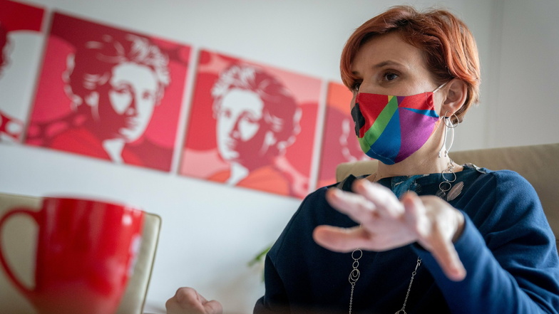 Seit 2012 Bundesvorsitzende der Partei Die Linke: Katja Kipping aus Dresden. Sie tritt aber zur Neuwahl des Vorstandes nicht mehr an. Mit einer Gruß-Mail unterstützt sie den Arbeitskampf der Meißner Kabelwerker.